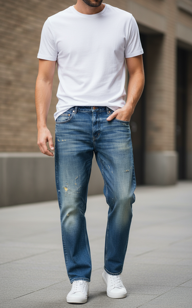 Blue Sand Relaxed Straight Fit